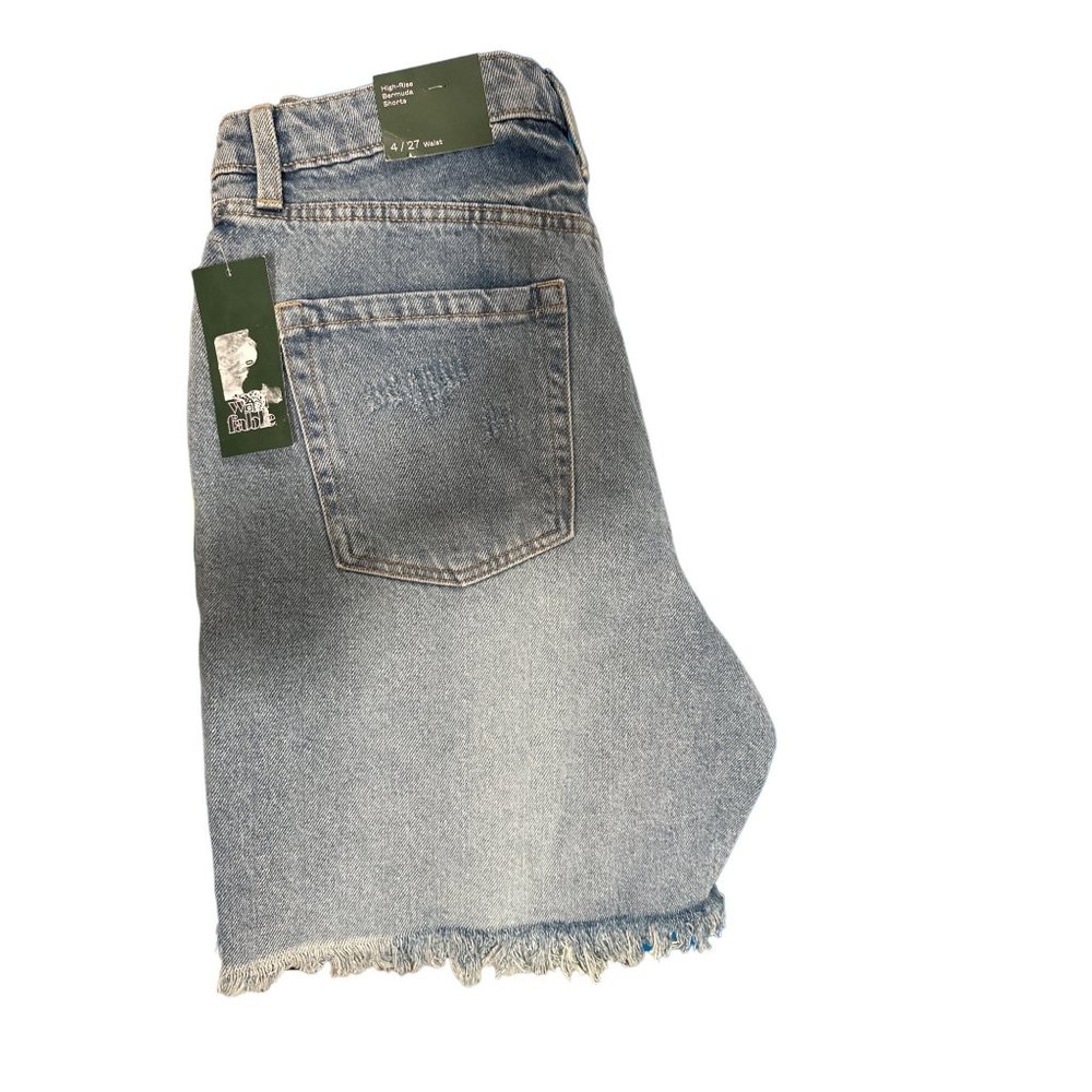 High Rise Bermuda Denim Shorts 4/27 waist